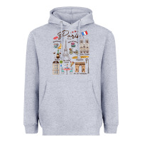 Heather Grey paris bonjour eiffel tower paris lover paris traveling vacay Heavyweight Hoodie - trangStudio