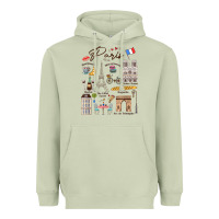 Matcha paris bonjour eiffel tower paris lover paris traveling vacay Heavyweight Hoodie - trangStudio