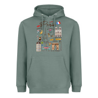 Sage paris bonjour eiffel tower paris lover paris traveling vacay Heavyweight Hoodie - trangStudio
