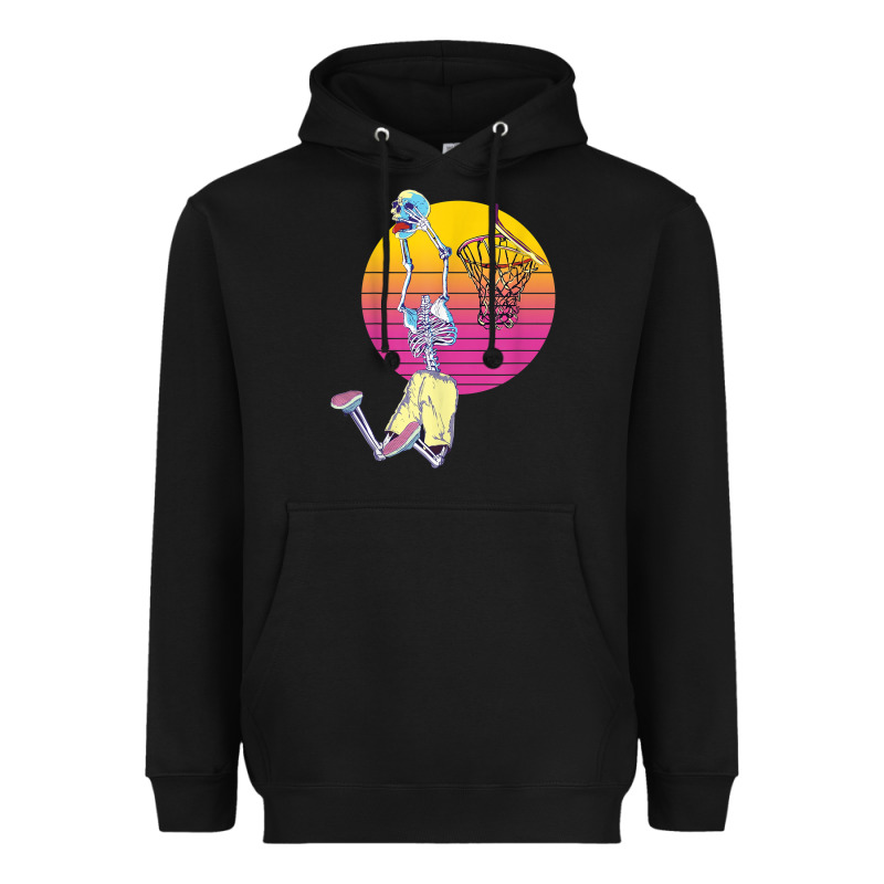 Basketball Player Halloween Pumpkin Skeletons Kids Boys Heavyweight Hoodie by trangStudio | Teevron