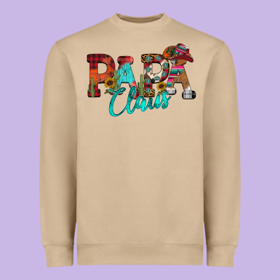 Papa Claus Heavyweight Sweatshirt Designed By Cowhidedigitalart