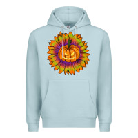 Blue Mist Halloween Sunflower Premium Hoodie - RanaPortraitStore