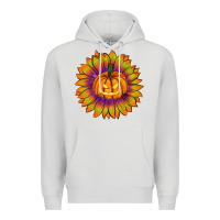 Dove Grey Halloween Sunflower Premium Hoodie - RanaPortraitStore
