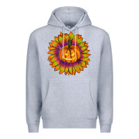 Heather Grey Halloween Sunflower Premium Hoodie - RanaPortraitStore