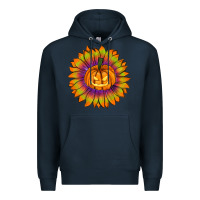 Navy Halloween Sunflower Premium Hoodie - RanaPortraitStore