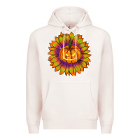 Pale Pink Halloween Sunflower Premium Hoodie - RanaPortraitStore