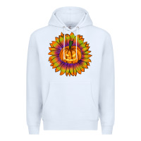 White Halloween Sunflower Premium Hoodie - RanaPortraitStore