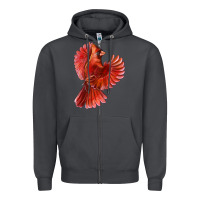 Smoke Flying Northern Cardinal Bird Zipper Hoodie - LillyAllenDesigns