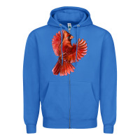 True Royal Flying Northern Cardinal Bird Zipper Hoodie - LillyAllenDesigns