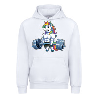 White Unicorn Weightlifting T Fitness Gym Deadlift Rainbow Gifts Party Men W Urban Hoodie - trangStudio