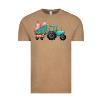 Christmas Tree Tractor Vintage Tee | Teevron
