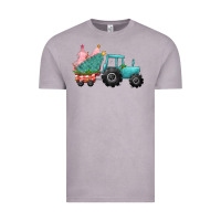 Vintage Zinc Christmas tree tractor Vintage Tee - CowGirlArtShop