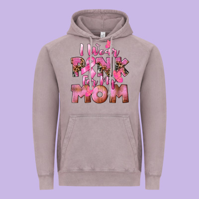 I Wear Pink For My Mom Vintage Hoodie Designed By Cowgirlartshop