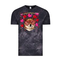 Cloud Black valentine's shiba inu Vintage Tee - RanaPortraitStore