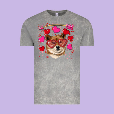 Valentine's Shiba Inu Vintage Tee Designed By Ranaportraitstore