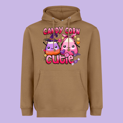 Candy Corn Cutie Heavyweight Hoodie Designed By Barkaloodesign