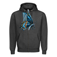 Charcoal Heather Black Shallowtail Zipper Hoodie - LillyAllenDesigns