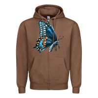 Chestnut Black Shallowtail Zipper Hoodie - LillyAllenDesigns