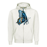 Oatmeal Heather Black Shallowtail Zipper Hoodie - LillyAllenDesigns