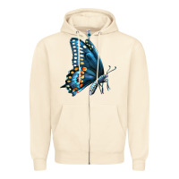 Sandshell Black Shallowtail Zipper Hoodie - LillyAllenDesigns