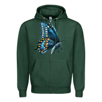 Sports Green Black Shallowtail Zipper Hoodie - LillyAllenDesigns