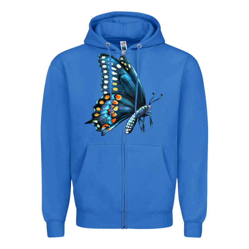 Black Shallowtail Zipper Hoodie by LillyAllenDesigns | Teevron