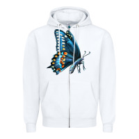 White Black Shallowtail Zipper Hoodie - LillyAllenDesigns