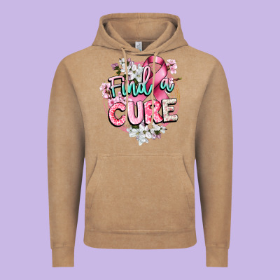 Find A Cure Cancer Awareness Vintage Hoodie Designed By Cowgirlartshop
