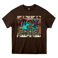 Chocolate Brown merry christmas cross tumbler Heavy Core Tee - JahusDesignShop