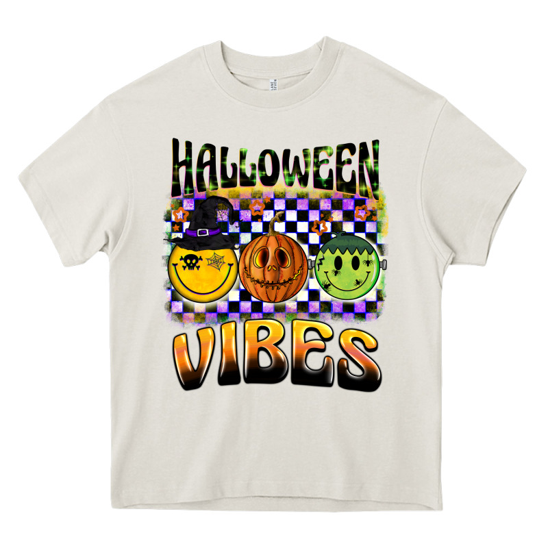 Halloween Vibes Smiley Face Heavy Core Tee by BarkalooDesign | Teevron
