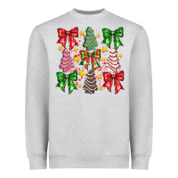Heather Grey Christmas Cake Bow Heavyweight Sweatshirt - CowhideDigitalArt