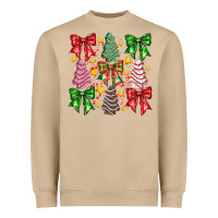 Mushroom Christmas Cake Bow Heavyweight Sweatshirt - CowhideDigitalArt