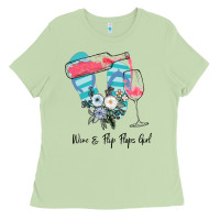 Matcha Wine Flip Flops Girl Ladies Tee - Bettercallsaul