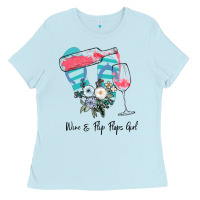 Baby Blue Wine Flip Flops Girl Ladies Tee - Bettercallsaul