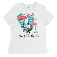 White Wine Flip Flops Girl Ladies Tee - Bettercallsaul