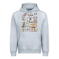 Heather Grey paris bonjour eiffel tower paris lover paris traveling vacay Urban Hoodie - trangStudio