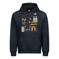 Navy paris bonjour eiffel tower paris lover paris traveling vacay Urban Hoodie - trangStudio