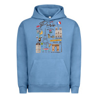 Pigment Pebble Blue paris bonjour eiffel tower paris lover paris traveling vacay Urban Hoodie - trangStudio