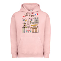 Pigment Salmon paris bonjour eiffel tower paris lover paris traveling vacay Urban Hoodie - trangStudio