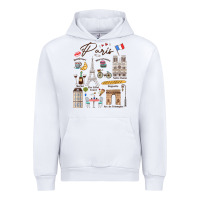 White paris bonjour eiffel tower paris lover paris traveling vacay Urban Hoodie - trangStudio