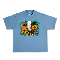 Pebble Blue western cow sunflowers serape leopard Urban Heavy Tee - RanaPortraitStore