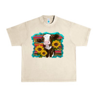 Sandshell western cow sunflowers serape leopard Urban Heavy Tee - RanaPortraitStore