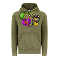 Vintage Olive mardi gras hearts Vintage Hoodie - CowGirlArtShop