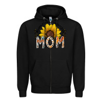 Black mom sunflower Zipper Hoodie - RacoonDesign