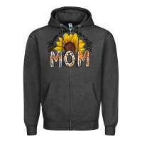 Charcoal Heather mom sunflower Zipper Hoodie - RacoonDesign