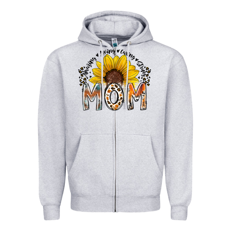 Mom Sunflower Zipper Hoodie by RacoonDesign | Teevron