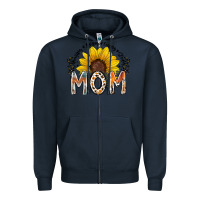 Navy mom sunflower Zipper Hoodie - RacoonDesign