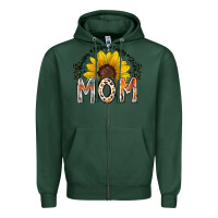 Sports Green mom sunflower Zipper Hoodie - RacoonDesign