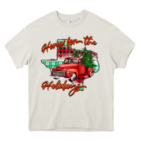 Cream home for the holidays texas Heavy Core Tee - BarkalooDesign