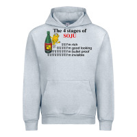Heather Grey the 4 stages of soju i'm rich i'm good looking t shirt Urban Hoodie - DesignPulse